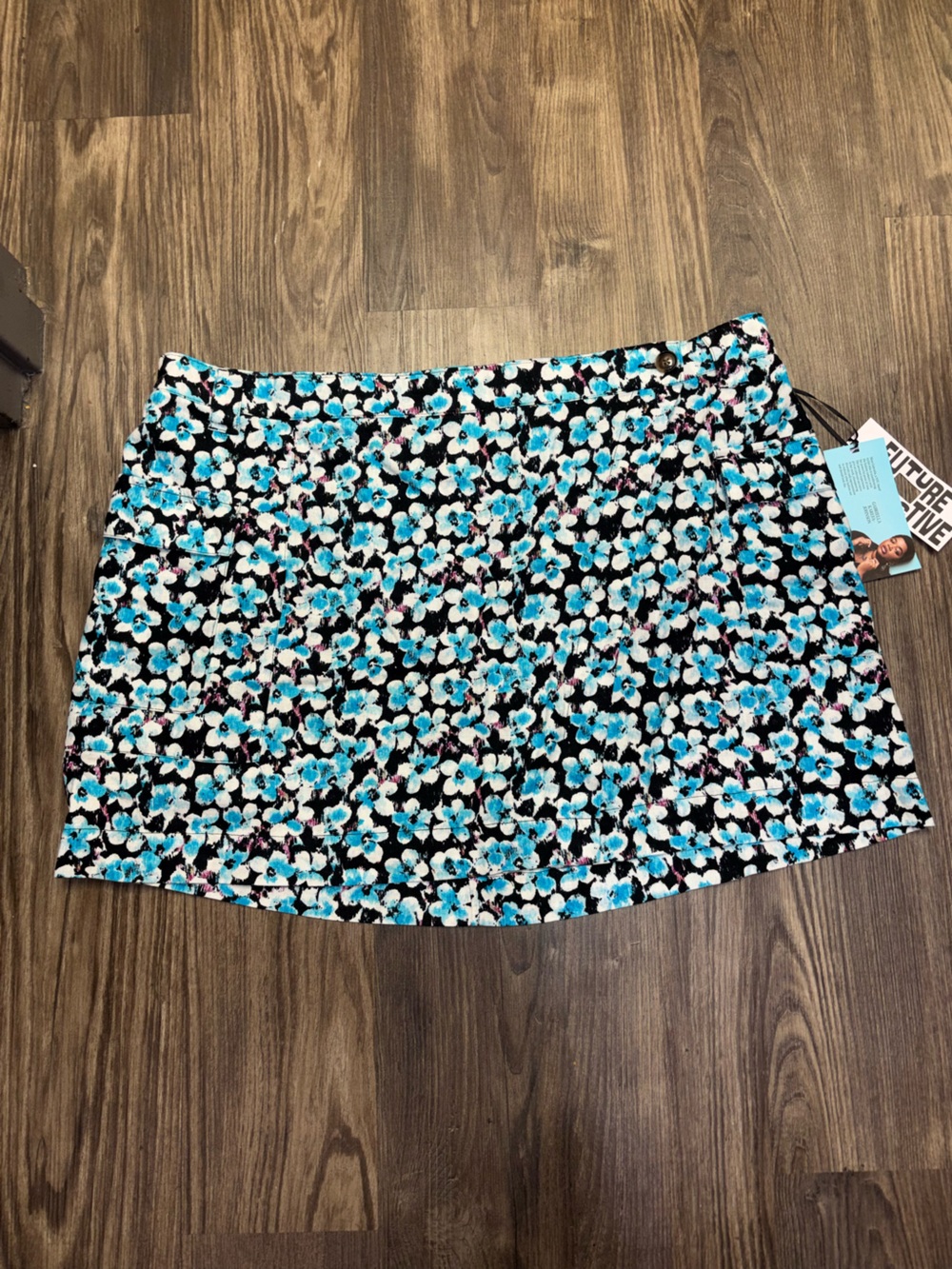Future collective Blue Floral Mini Skirt by Future Collective
